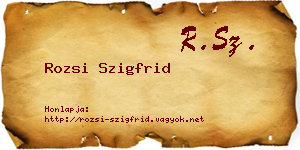 Rozsi Szigfrid névjegykártya